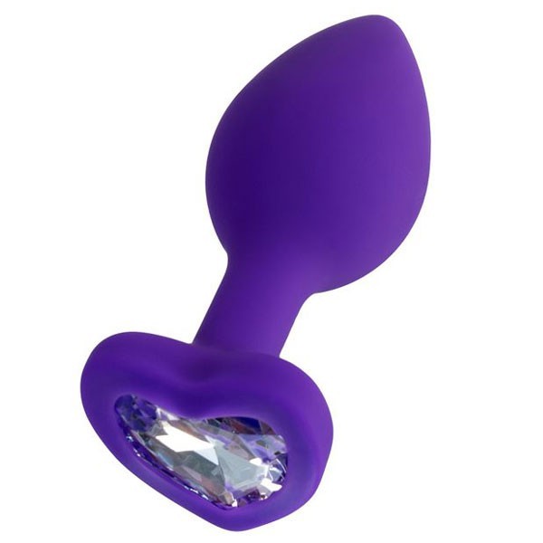 Toyfa Diamond Heart Anal Plug, silikon, mor, 8 cm, Ø 3 cm